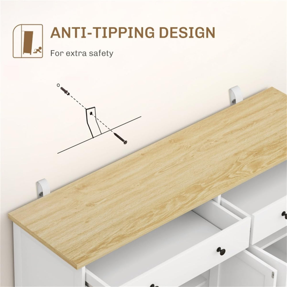 lapday Kitchen Cabinet with 2 Spacious Drawers,2 Doors,3-Level Adjustable She...