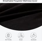MAXYOYO Futon Mattress, Padded Japanese Floor Mattress Quilted Bed Mattress Topper, Extra Thick Folding Sleeping Pad Breathable Floor Lounger Guest Bed for Camping Couch, Black, Queen Size