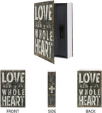 Diversion Book Safe Storage Box (9.5"×6"×2.2"), Dictionary Secret Safe Can with Security Combination Lock, Diversion Book Hidden Safe (Love,Combination)