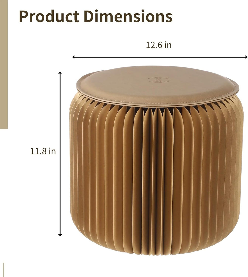 Paper Folding Stool, 12 Inch Kraft Paper Honeycomb Design Stool, 661 Lbs Load...