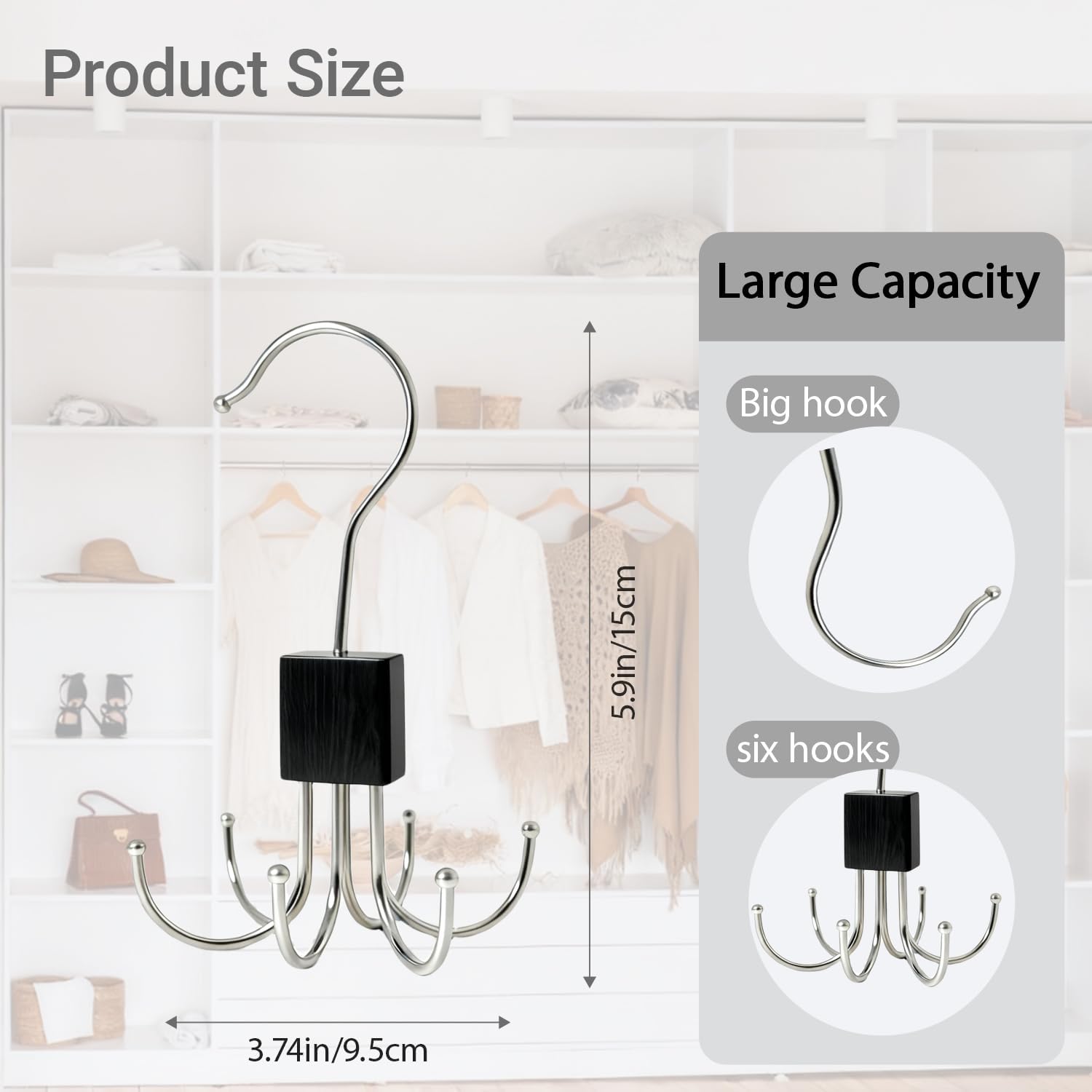 Belt Hanger, 2PCS Tie Rack,Belt Organizer for Closet, Metal Belt Rack Holder,Tie Organizer for Men,Hanging Closet Hook for Bra, Tank Top,Scarf, Hat, Purse