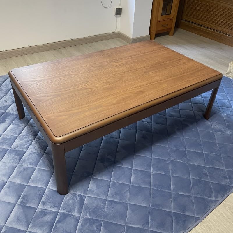 4pcs/Set Kotatsu Table with Heater and Blanket Japanese Kotatsu Table (Walnut...
