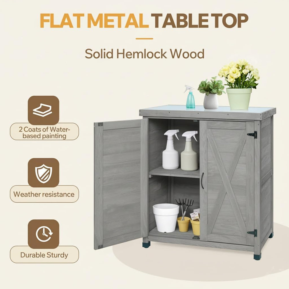 31" Weatherproof Small Storage Cabinet, Storage Cabinets with Premium Wo...