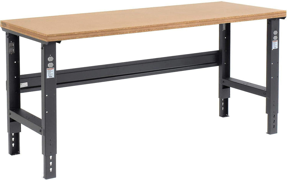 Global Industrial Adjustable Height Workbench C-Channel Leg, 72" W x 36&...