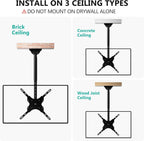 WALI Ceiling TV Mount for 26-65 Inch LCD LED OLED 4K TVs, Hanging Pole Ceiling Mount TV Bracket Up Down, TV Ceiling Mounts for Gym Patio Gazebo, up to 110 lbs, Max VESA 400x400mm (CM2665), Black