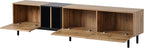 Modern 76.8" TV Stand for TVs Up to 80", Wooden Entertainment Center with 3 Cabinets & Open Shelves, Media Console with Storage for Living Room, Bedroom & Entertainment Spaces