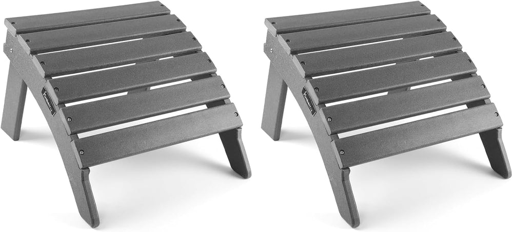 Folding Adirondack Ottoman Set of 2, Outdoor Foot Rest, Patio Footstool | Por...