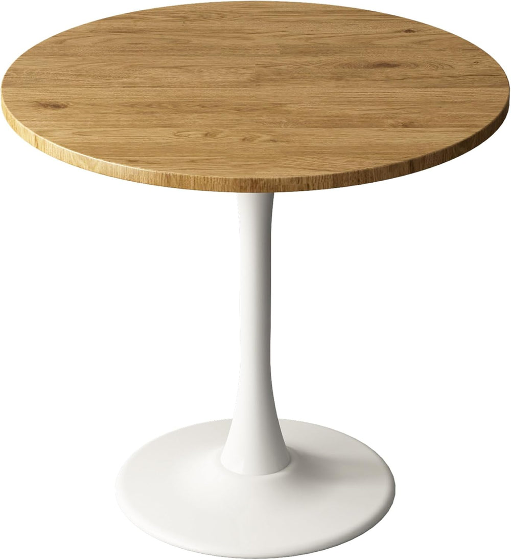 Round Dining Table 30" Circle Tulip Table with Wood Thickened Tabletop &...