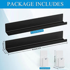 DTUQYX 2-Pack Metal Magnetic Book Shelf: Modern Industrial Style, 2 Shelves, 10 lbs Capacity, Magnetic Shelf for Whiteboard, Classroom & Office(Black)