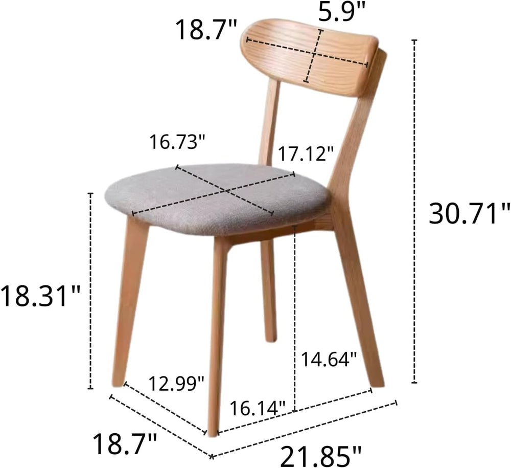 100% Solid Wood Dining Room Chairs - Practical Kitchen Chairs - Wood Chair fo...