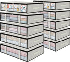 StorageRight Under Bed Storage Bins, 10-Pack 40L Foldable Fabric Storage Bags with Transparent Window, Breathable Organizer for Clothes/Blanket/Comforter/Quilt, White