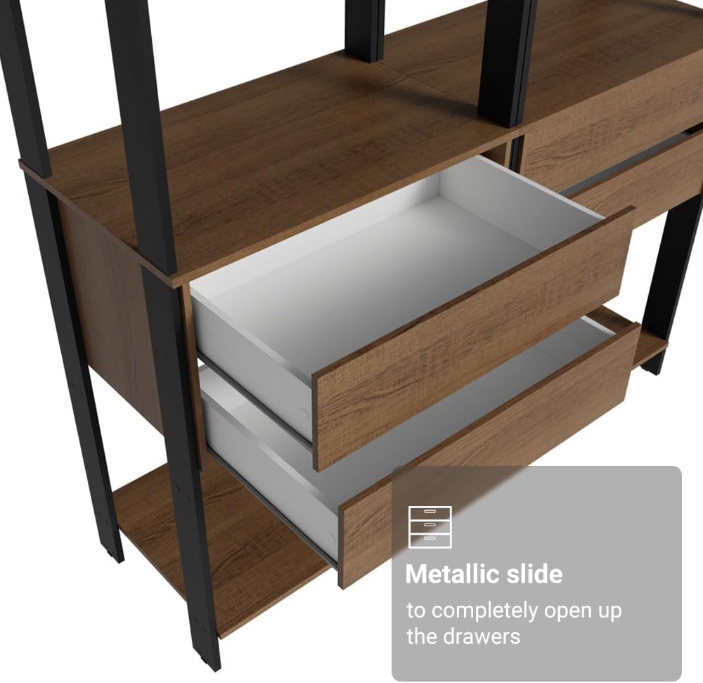 Madesa Kitchen Pantry Storage Rack with 4 Drawers and 6 Open Shelves 55"...