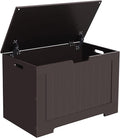 VASAGLE Storage Chest, 29.9 Inches Width Storage Bench, Entryway Bench with 2 Safety Hinges, Shoe Bench, Farmhouse Style, for Entryway, Bedroom, Living Room, Espresso Brown ULHS11BR.