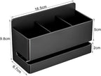 Aluminum Electric Toothbrush Holder - Bathroom Wall Mounted Toothbrush Holder (Black, Three Slot)