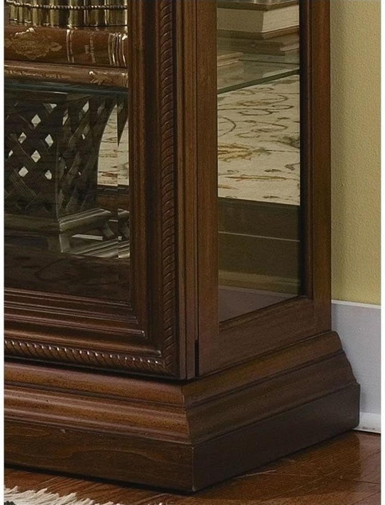 Pulaski Furniture Poplar Wood Sliding-Door Curio in a Rich Brown Finish