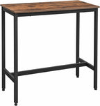 VASAGLE Bar Table 15.7 x 39.4 x 35.4 Inches, Rustic Brown and Ink Black ULBT10X and Bar Stools Rustic Brown and Black ULBC069B81