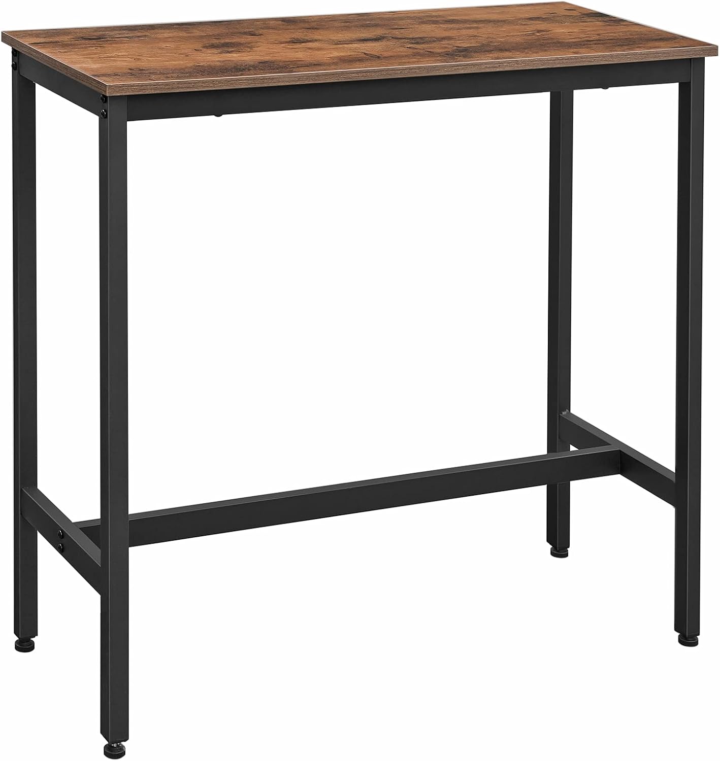 VASAGLE Bar Table 15.7 x 39.4 x 35.4 Inches, Rustic Brown and Ink Black ULBT10X and Bar Stools Rustic Brown and Black ULBC069B81