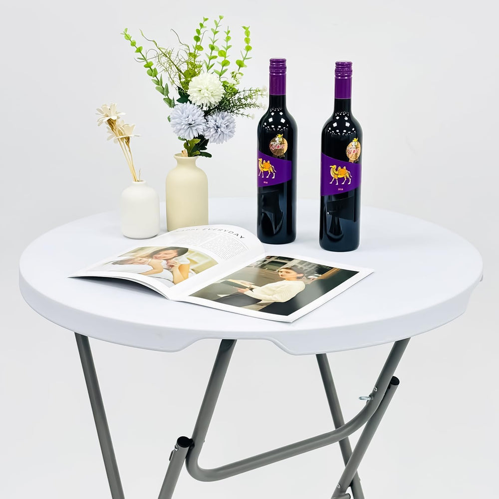 2 PCS - 31.5" L X 31.5" W X 43" H - Cocktail Table White High ...