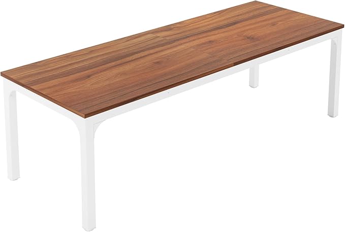 Tribesigns 6.5FT Conference Table, 78.7 Inche Rectangle Meeting Seminar Table, Large Business Tables for 6-8 People (Only Table) (Walnut+White)