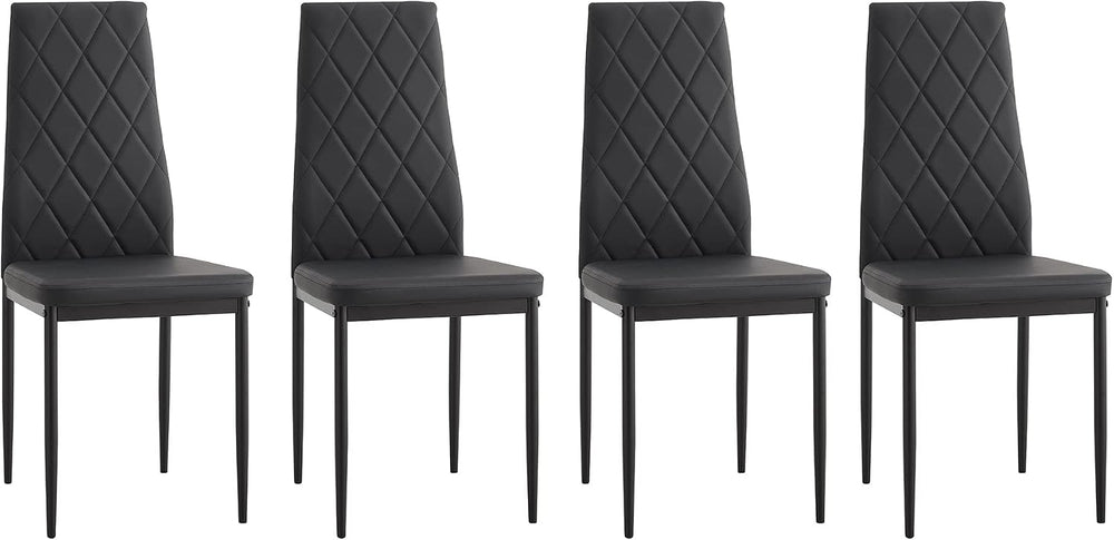 IANIYA Modern Dining Chairs Set of 4, Black Side Dining Room Chairs with Faux...