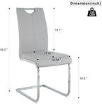 HomVent 3Pcs Square Glass Dining Table Set for 2 with 2 Grey Leather Chair | 36''Silver Glass Dining Room Table Set Kitchen Table Chair Set of 2,Dinner Table Dining Set with Glass Top for Home Kitchen