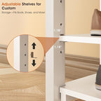 Shoe Rack Bench Seat Rubberwood 3-Tier Wooden Storage Bench 550lbs Compact Mid-Century Modern Design for Entryway, Hallway, Closet, Front Door Entrance, Foyer