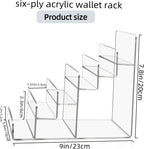 Acrylic Wallet Display Stand Purse Handbag Organizer, Clear Jewelry Riser Display Stand Purse Display Rack, Acrylic Display Shelf for Cosmetic Perfume Jewelry Sunglasses Handbag (2 PCS-6 Tier)