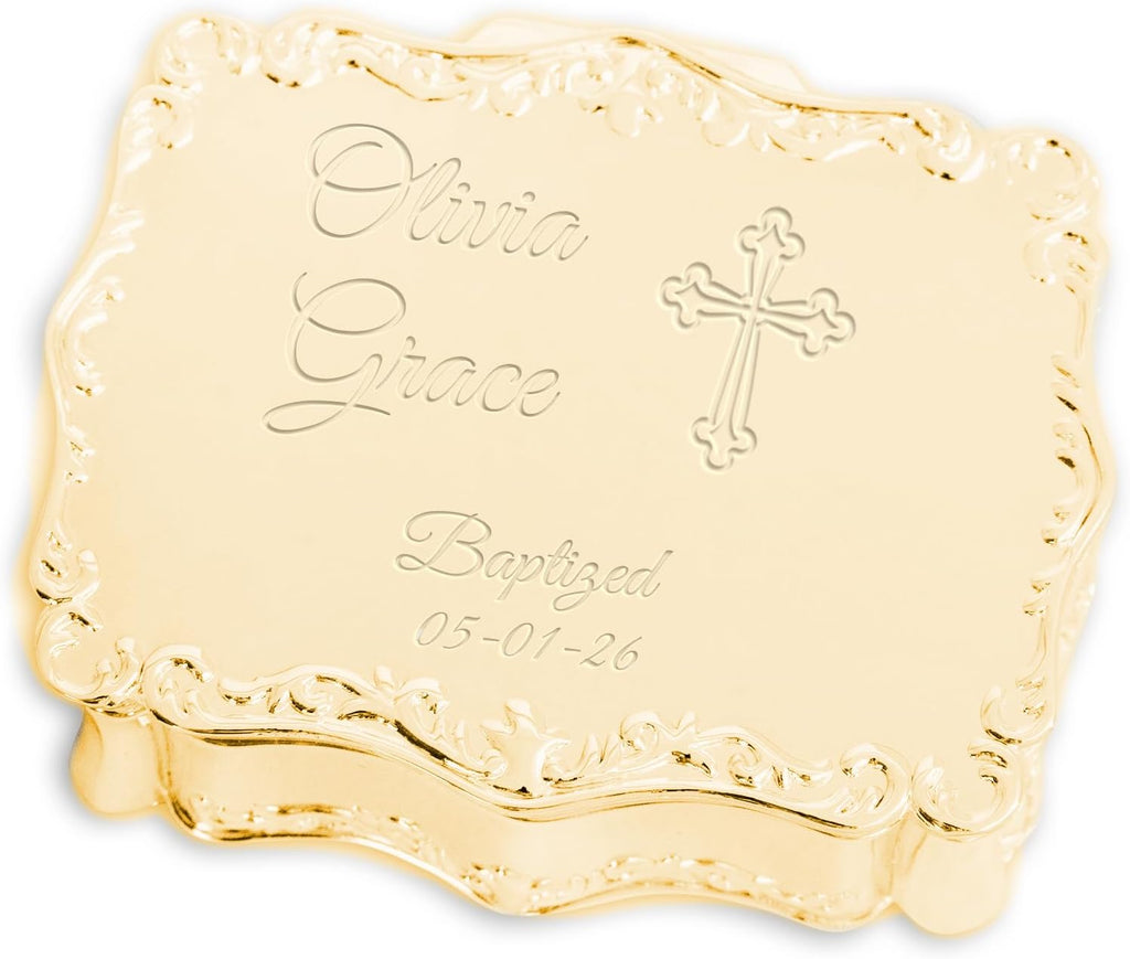 Cherished Moments Personalized Baptism Rectangle Jewelry Box