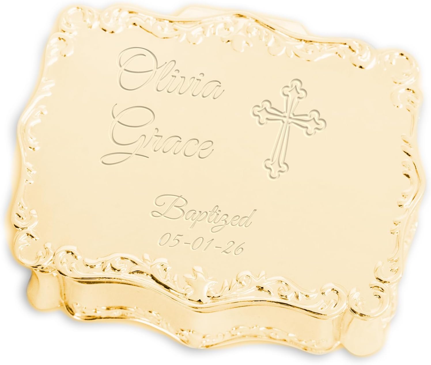 Cherished Moments Personalized Baptism Rectangle Jewelry Box