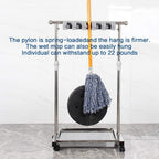 movable mop broom holder put wet mops floor standing cleaning tool rack stainless for schools, hospitals, factories, hotels, restaurant, etc.