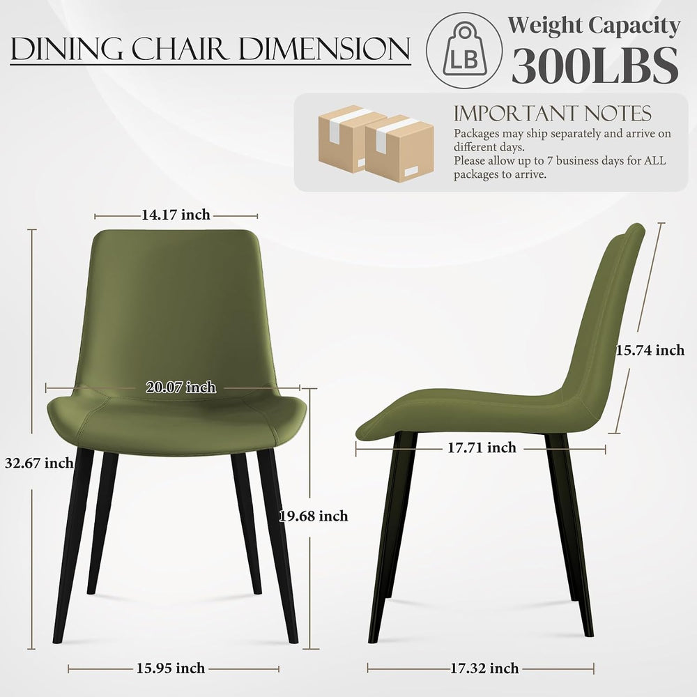 Modern Dining Chairs Set of 8, PU Leather Upholstered Dinner Chairs with Stur...