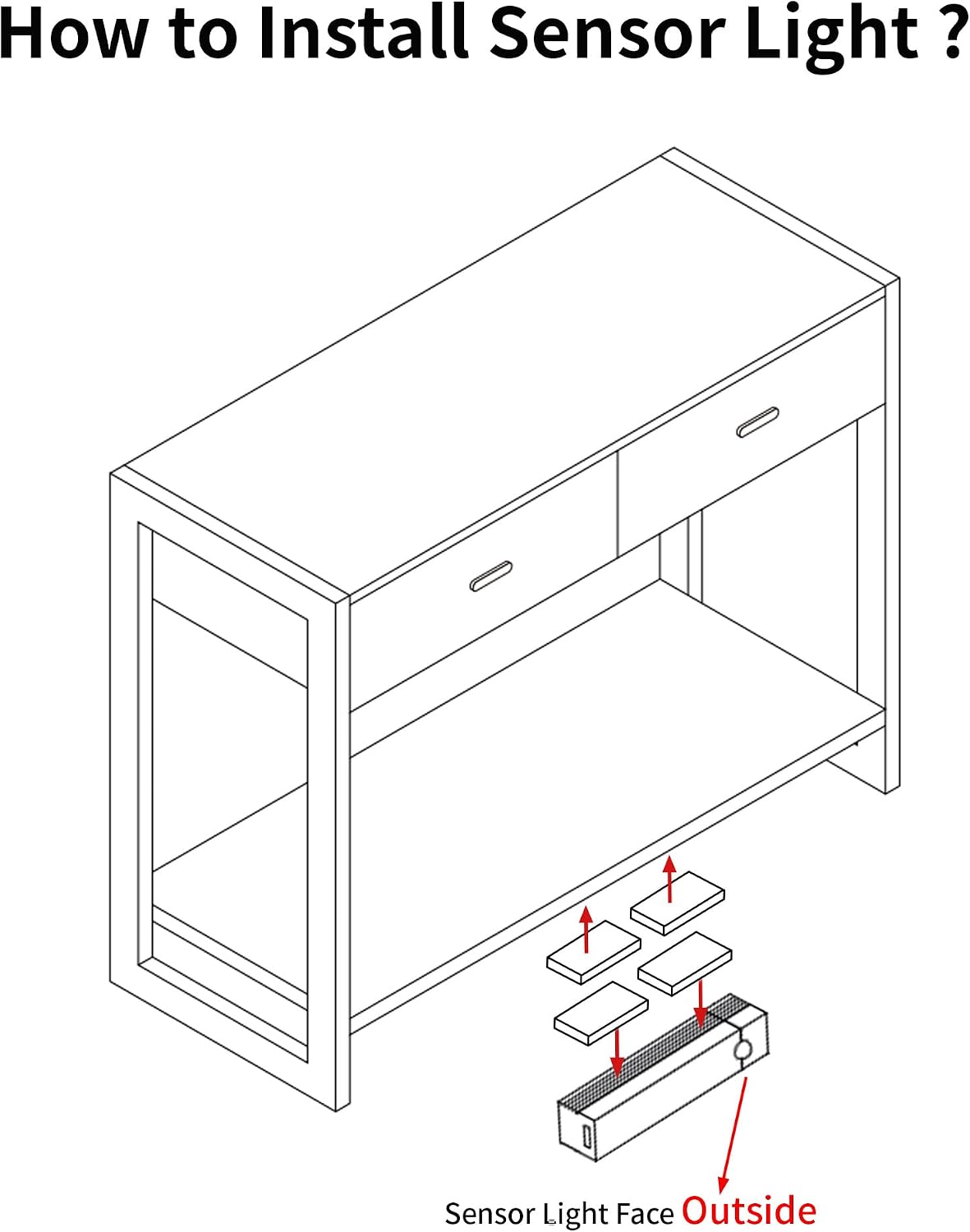 Entryway Table, Console Table with Motion Sensor Light, Sofa Table with 2 Drawers and Storage Shelf, Entryway Cabinet and Sideboard Cabinet for Hallway, Foyer, Living Room, White