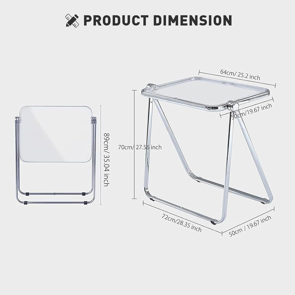 Folding TV Tray Table, Acrylic Foldable Side Desk - No Assembly, Space Saving...