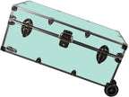 C&N Footlockers - Full-Size Happy Camper Trunk w/Wheels - #1 Summer Camp Trunk - Made in the USA - Steel Footlocker with Lid Stay - 32 x 18 x 13.5 Inches (Mint)