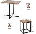 Giantex 5 Piece Dining Table Set, Dining Set for 4 with Square Stools, Small Kitchen Table Set with Metal Frame, Compact Design for Small Space, Home Kitchen Bar Pub Apartment
