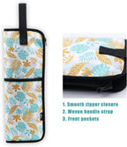 WK IEASON Hair Flat Iron Case Holder Canvas Bag Heat Resistant Curling Iron Straightener Holder Bag for Hair Tools Curling Iron Organizer Bag (Black check-Fabric bag)