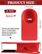 Kalolary 2-Pack Table Edge Cup Holder - Versatile Clip for Drinking Cups, Mugs & Bottles - Ideal for Home, Office & School (Red)