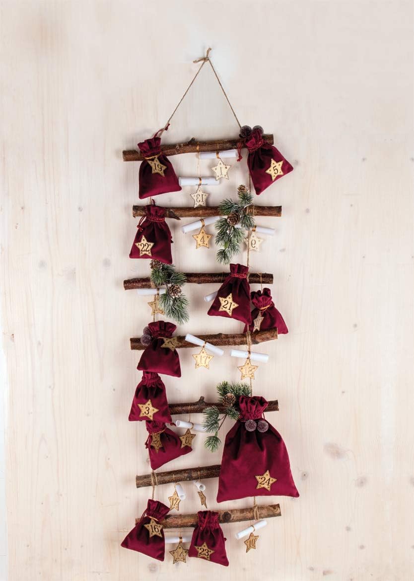 Rayher Natural Wooden Decorative Ladder, 96x30x2cm