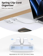 5Pack [Spring Fixed] Cord Holder Clips, Desk Organizer Accessories- Lamicall Cable Holder Mother's Day for Mother, Cable Management, Workspace Organizer & Accessories, Wire Clips for Nightstand