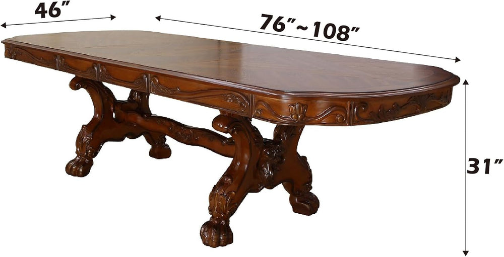 Traditional Kitchen Furniture Set 9pc Formal Dining Table Set Include 1 Exten...