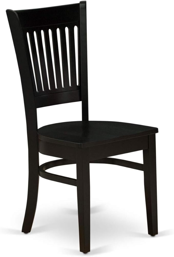 East West Furniture LGVA5-BLK-W 5 Piece Kitchen Table & Chairs Set Includes a Rectangle Dining Room Table with Butterfly Leaf and 4 Solid Wood Seat Chairs, 42x84 Inch, Black