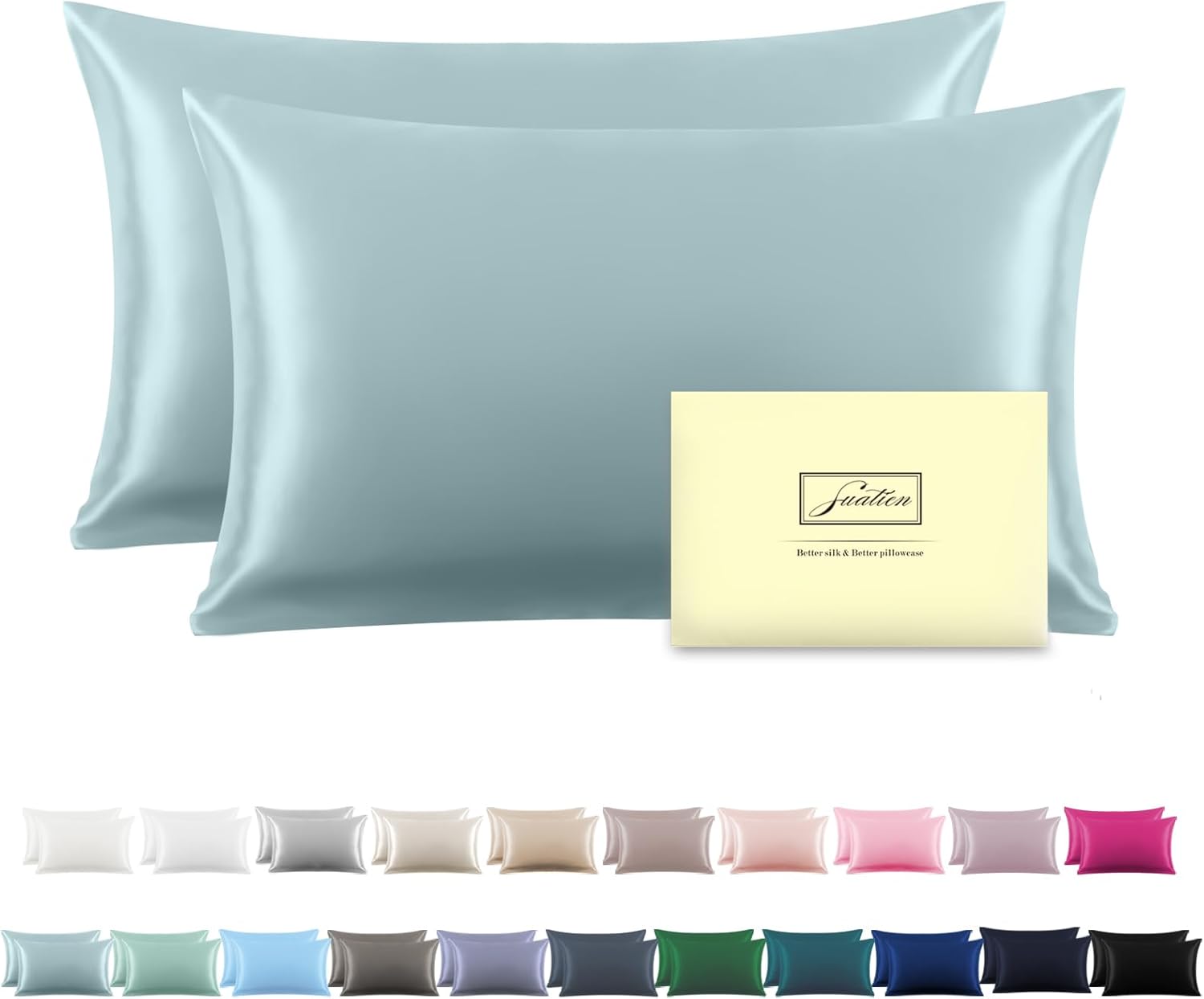 Silk Pillowcase for Hair and Skin, Soft, Breathable and Sliky Queen Size Silk Pillow Case, Both Sides Natural Mulberry Silk Pillowcases with Hidden Zipper (Queen Size 20"X 30")
