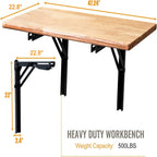 Wallmaster Wall Mounted Folding Workbench Heavy Duty Fold Down Table Utility Bench Solutions Laundry Shelf Wall Desk with Metal Shelf Bracket (47.24 x 19.68 x 24 Inch)
