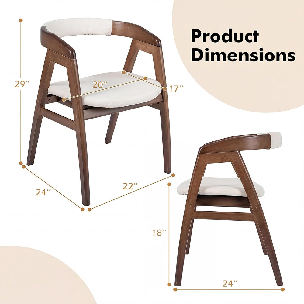 COSTWAY Bamboo Accent Chair, Farmhouse Leisure Dining Chairs w/Comfy Cushion,...