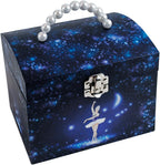 Trousselier S90070 Photoluminescent Large Jewelry Box with Music Ballet Dancer – Vanity Case – Glow in Dark, Navy Blue, Grand