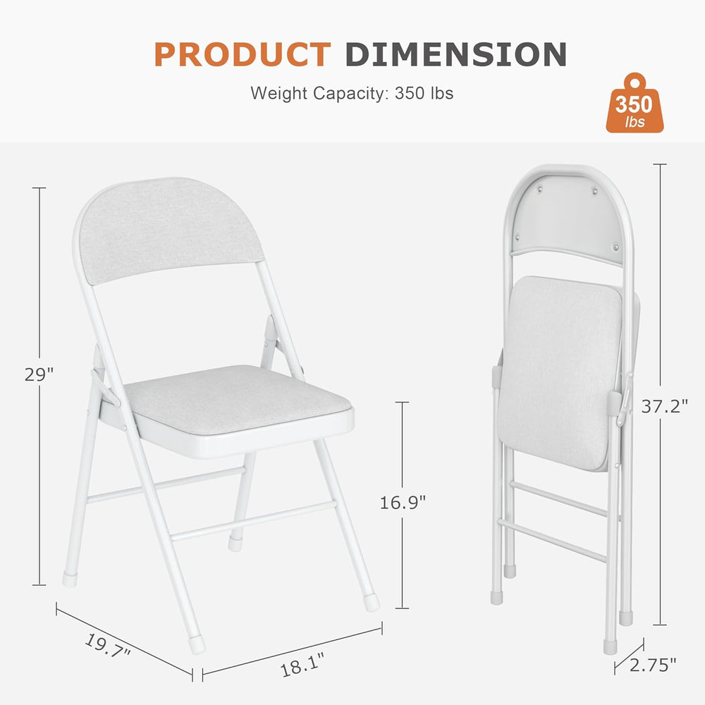 VECELO 5 Piece Folding Card Table Square and Chairs Set, Collapsible Legs &am...