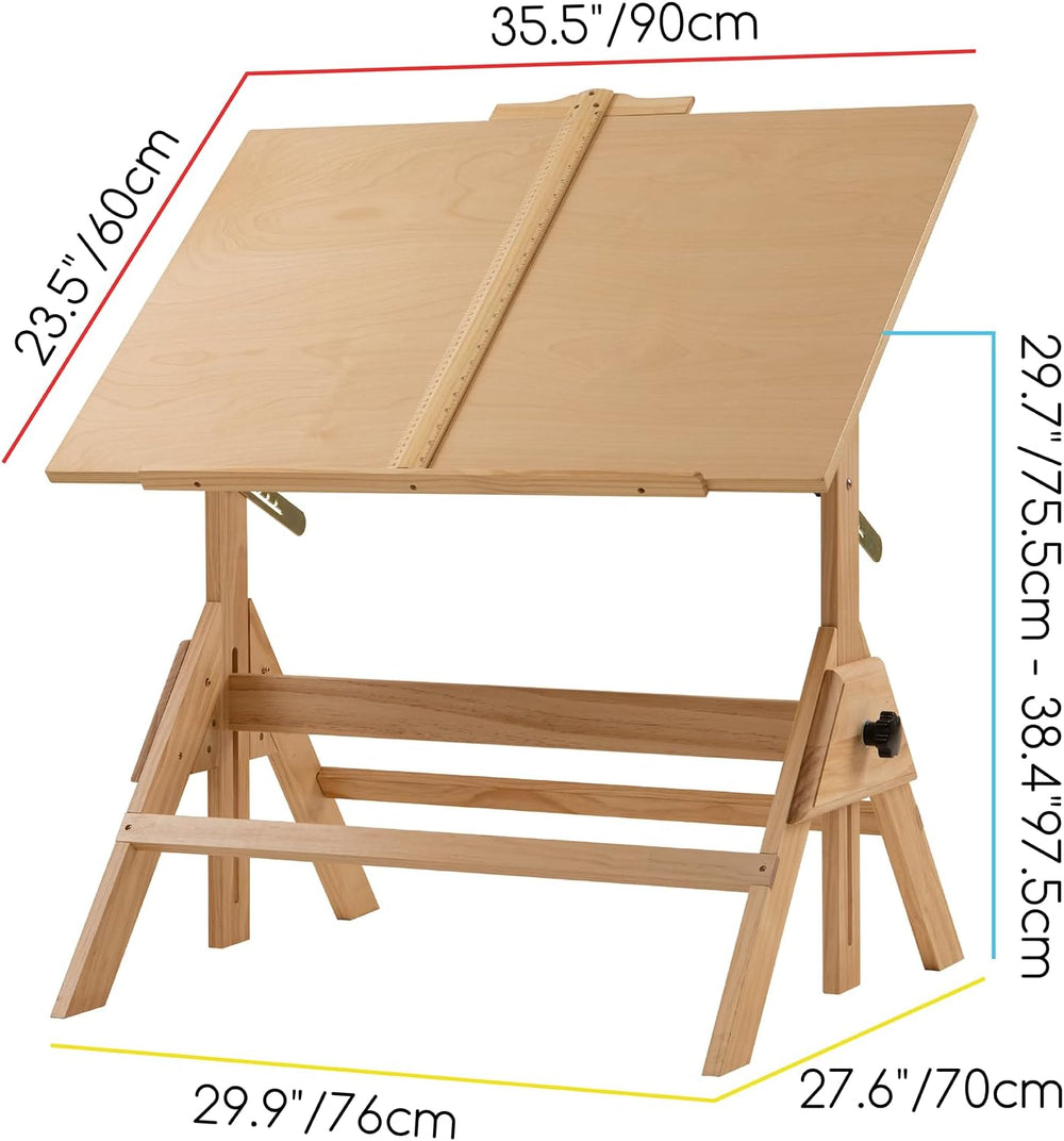 MEEDEN Wood Adjustable Drafting Table: 35.5" x 23.5" Art Drawing De...