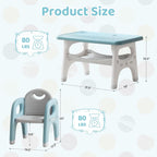 Kids Table and Chairs Set, Activity Table with 2 Chairs for Ages 3-6, Toddler Table and Chair Set Ideal for Reading, Drawing, Dining, Arts Crafts,Gifts for Kids (Blue)