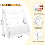 Acrylic CD Rack 5-Tier Cascading CD Storage Organizer, Holds Up to 30 CD Jewel Cases, Clear CD & DVD Display Shelf for Music, Postcards & Cosmetics（1PC）