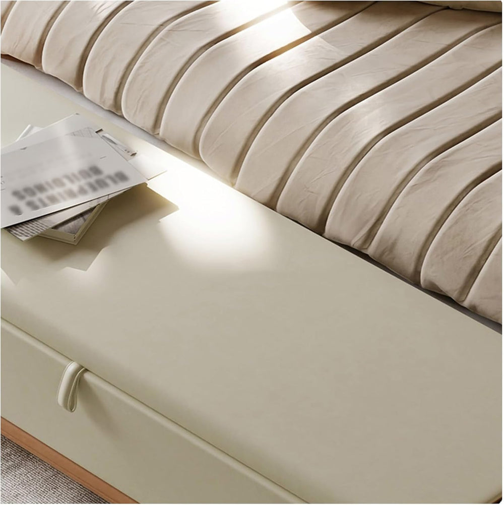 Modern Modern Faux Leather Storage Ottoman Bench with Metal Base,Upholstered ...
